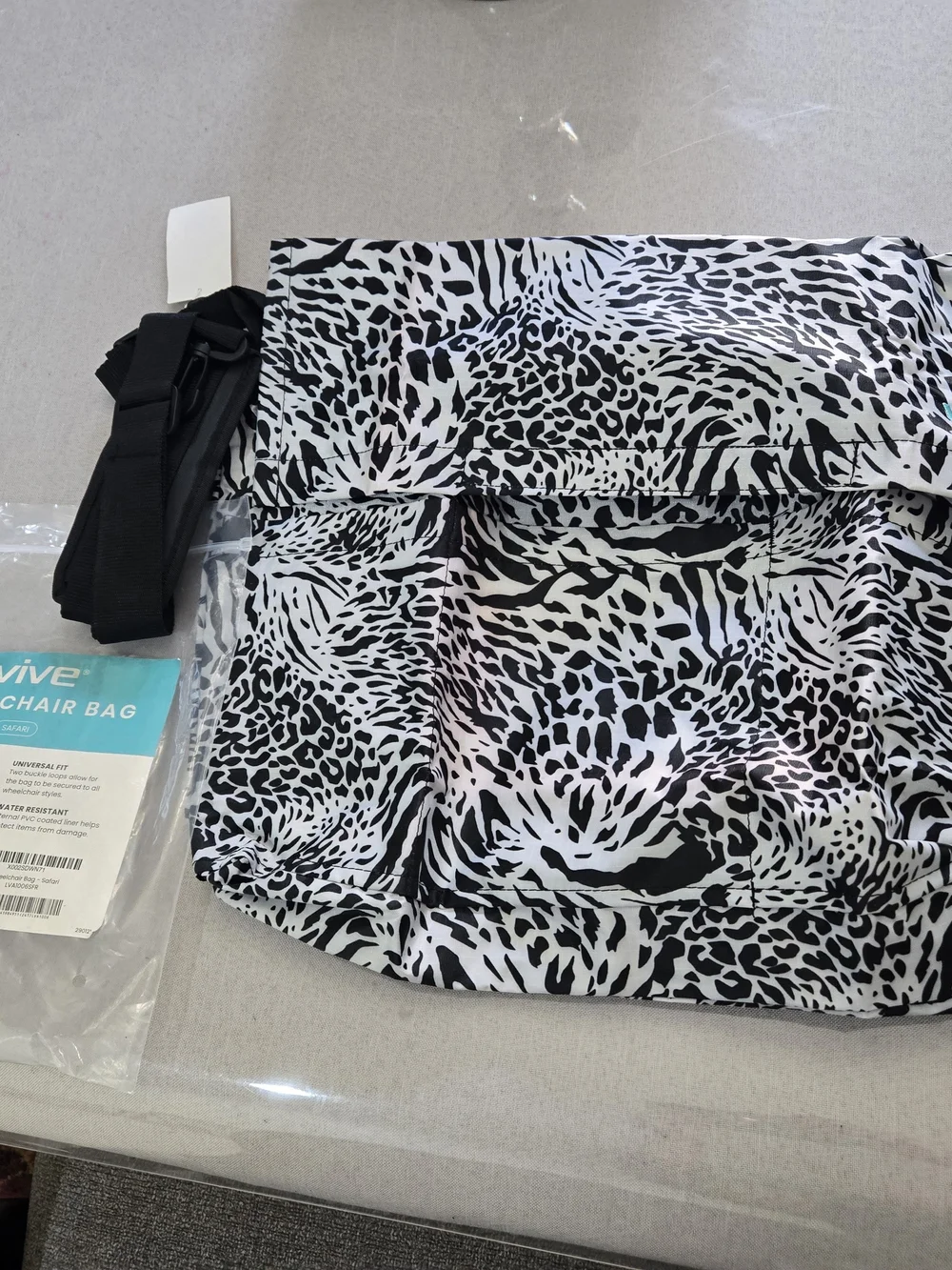 Black & White Animal Print Wheelchair Bag